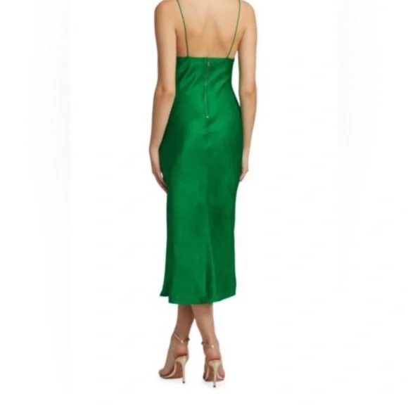 NWT Alice + Olivia Harmony Draped Silk Slip Dress - Picture 5 of 14